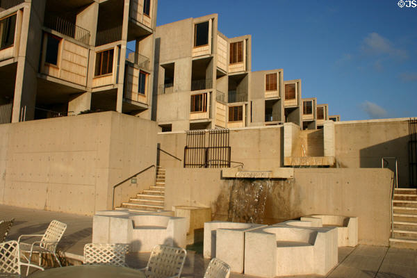 Salk Institute laboratory buildings built for Jonas Salk, discoverer of oral Polio vaccine, in gratitude by March of Dimes foundation. La Jolla, CA.