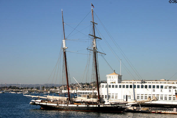 Two-masted sailing ship Californian at Maritime Museum. San Diego, CA.