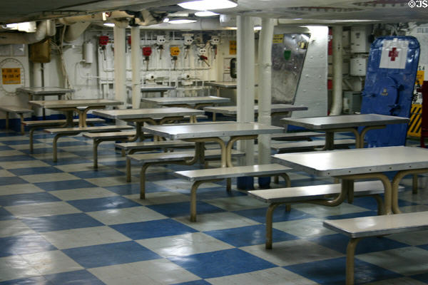 Mess deck of Midway aircraft carrier. San Diego, CA.