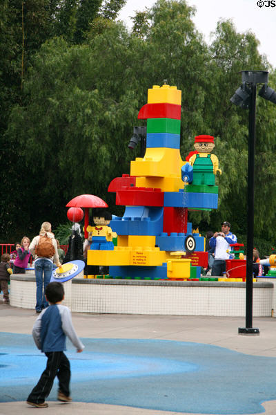 Lego fountain at Legoland California. Carlsbad, CA.