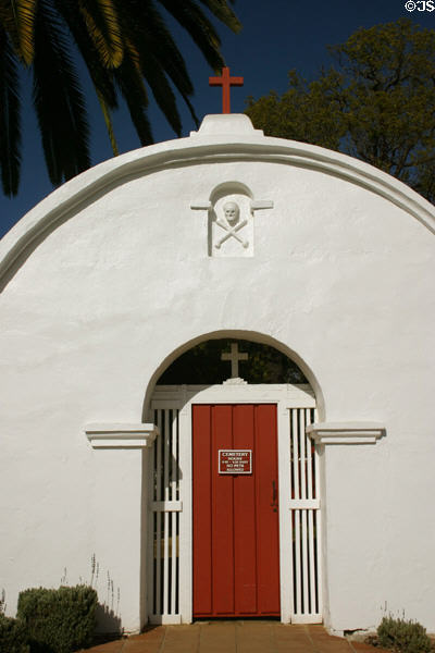 San Luis Rey Mission Church cemetery entrance. Oceanside, CA.