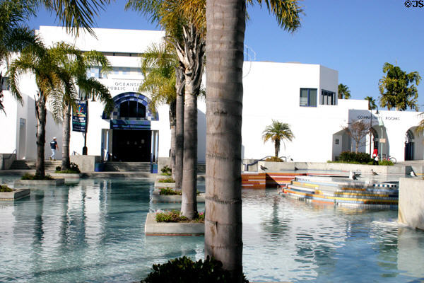 Pool before public library at Civic Center. Oceanside, CA.