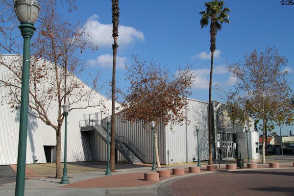 Facade detail of Anaheim Ice. Anaheim, CA.