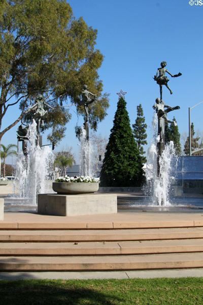 Soaring Dreams Plaza (1993) (Pioneer Blvd. at Telegraph Rd.) by Dennis Smith. Santa Fe Springs, CA.