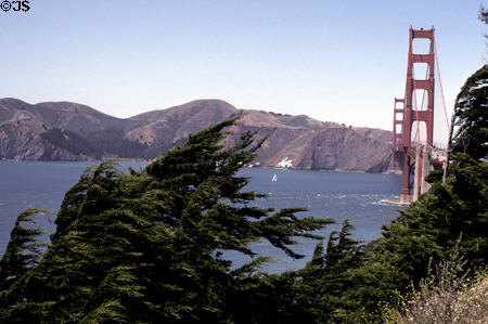 Golden Gate Bridge from ocean side. San Francisco, CA.