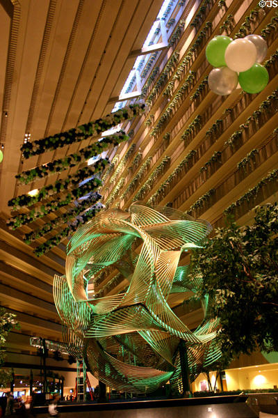 Hyatt Regency Hotel 17 story atrium one of the largest interior spaces in Bay Area. San Francisco, CA.