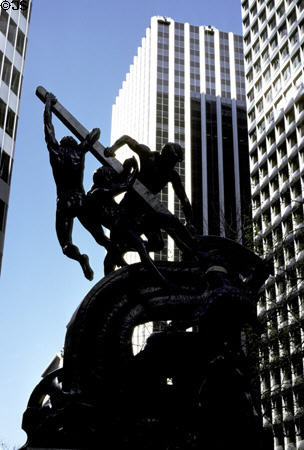 Mechanics Monument (1899) by Douglas Tilden on Market Street. San Francisco, CA.