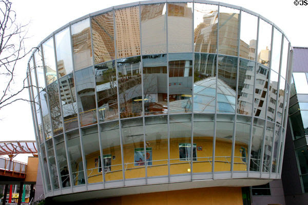 Spiral ramp structure of Yerba Buena Gardens Zeum. San Francisco, CA.