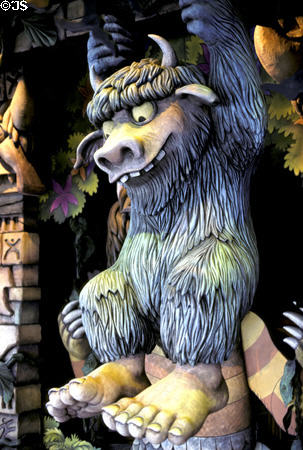 Sculpted cartoon beast by Maurice Sendak in Where the Wild Things Are children's attraction at Metreon. San Francisco, CA.