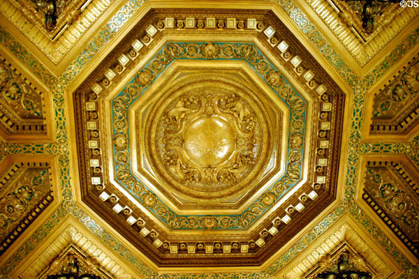 City Hall Board of Supervisors chambers ceiling detail. San Francisco, CA.