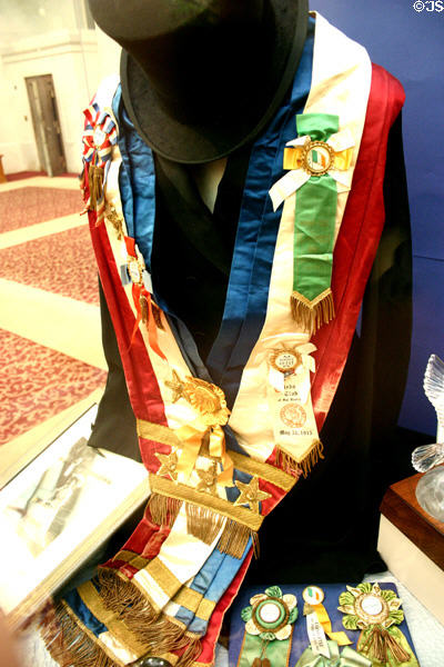 Political campaign ribbons in City Hall museum lobby. San Francisco, CA.