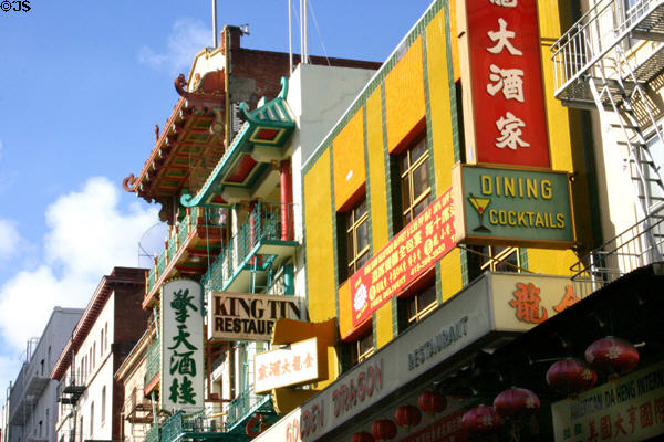 Red & yellow signs in Chinatown. San Francisco, CA.