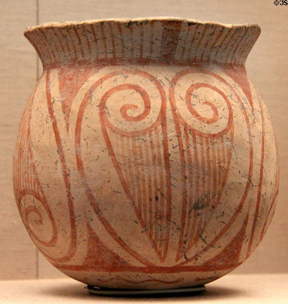 Ban Chiang culture earthenware storage vessel (c300-200 BCE) from Northeastern Thailand at Asian Art Museum. San Francisco, CA.