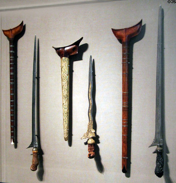 Kris daggers (1850-1950) from Sumatra, Indonesia at Asian Art Museum. San Francisco, CA.