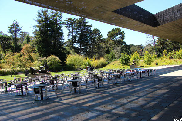 Cantilever, terrace & sculpture garden by Herzog & de Meuron at de Young Museum. San Francisco, CA.