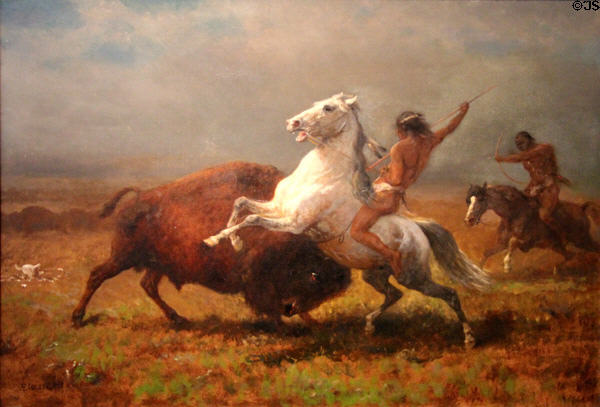 Study for The Last of the Buffalo painting (c1888) by Albert Bierstadt at de Young Museum. San Francisco, CA.