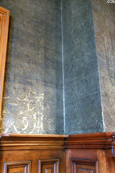 Lincrusta wallpaper in dining room at Haas-Lilienthal House. San Francisco, CA.