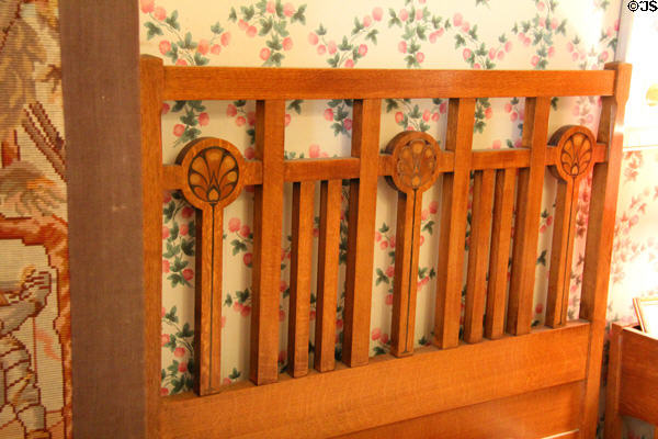 Arts & Crafts headboard at Haas-Lilienthal House. San Francisco, CA.