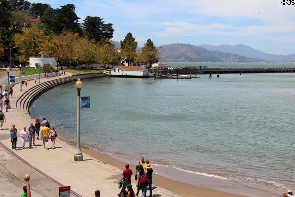 San Francisco shoreline & promenade before National Maritime Museum. San Francisco, CA.