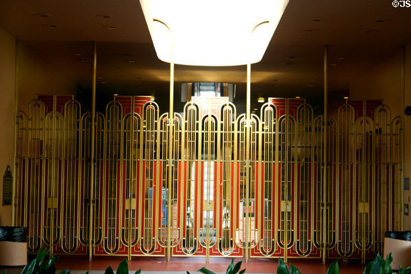 Marin County Civic Center Wrightian gate. Marin, CA.
