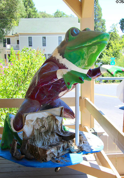 Fancy sculpted frog. Angels Camp, CA.