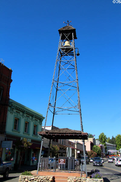 Bell Tower to alert town of fire first on this location since 1865. Placerville, CA.