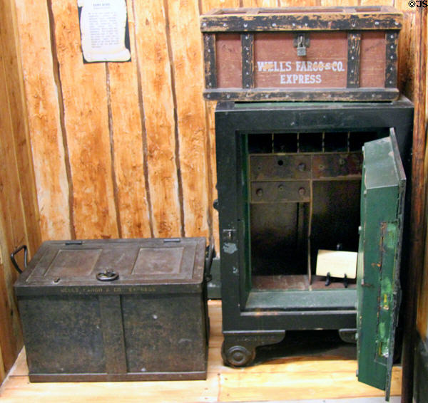 Wells Fargo locked box, strong box & safe at El Dorado County Historical Museum. Placerville, CA.
