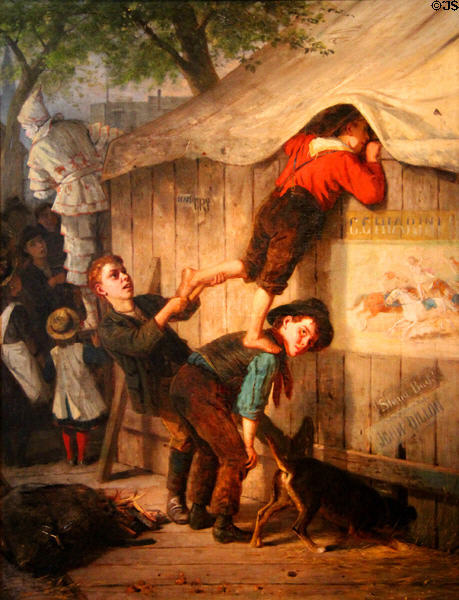 Circus (It's My Turn) painting (1882) by William Hahn at Oakland Museum of California. Oakland, CA.