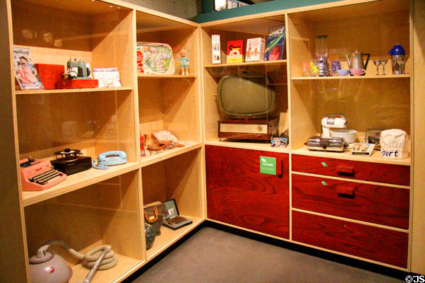 Household objects from the 1950s at Oakland Museum of California. Oakland, CA.