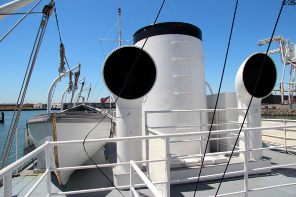 Upper structures of USS Potomac. Oakland, CA.