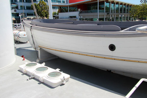 Original whaler lifeboat of USS Potomac. Oakland, CA.