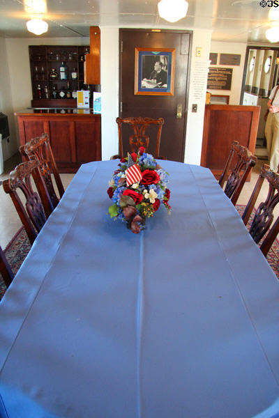 Dining room aboard museum ship USS Potomac. Oakland, CA.
