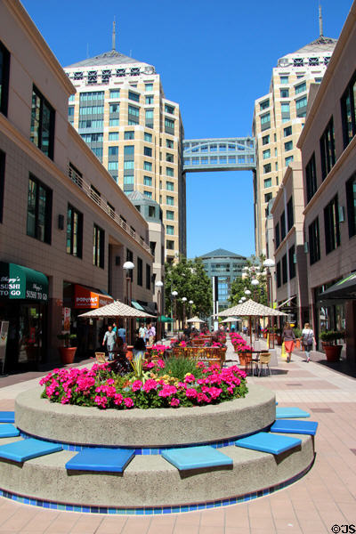 Oakland City Center Mall with Federal Tower Buildings beyond. Oakland, CA.