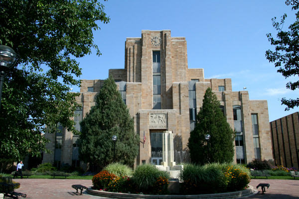 Boulder County Courthouse (1933) (1325 Pearl St.). Boulder, CO. Style: Art Deco. Architect: Glen H. Huntington.
