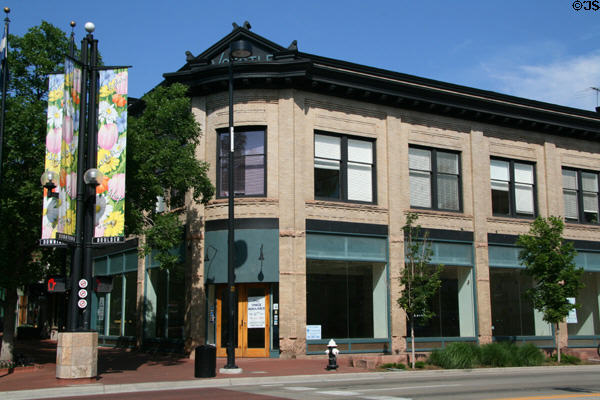 Building at corner of Pearl Street Mall & Broadway. Boulder, CO.