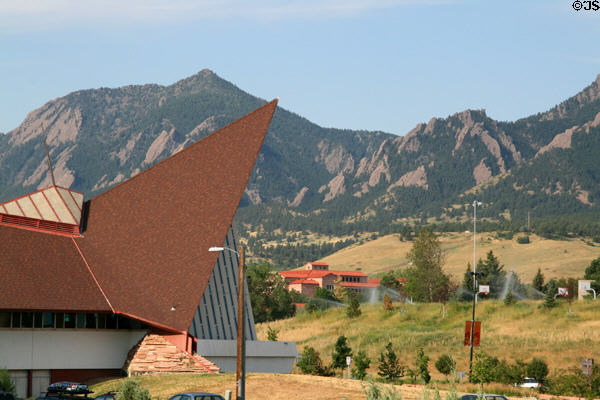 Modern church mimics Rocky Mountains surrounding Boulder. Boulder, CO.