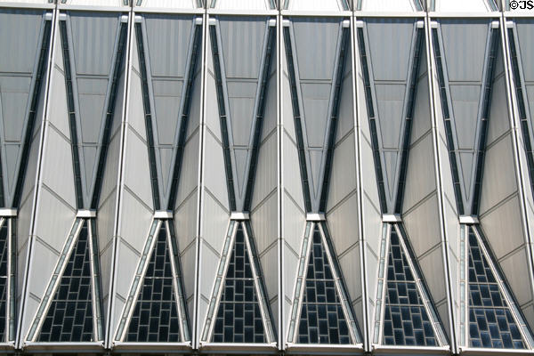 Triangular elements of walls of USAF Academy Chapel. Colorado Springs, CO.