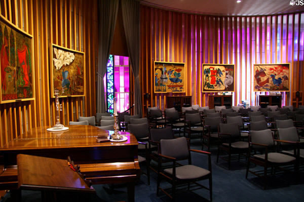 Modern old Testament paintings (1985) by Shlomo Katz in Jewish Chapel in USAF Academy Chapel. Colorado Springs, CO.