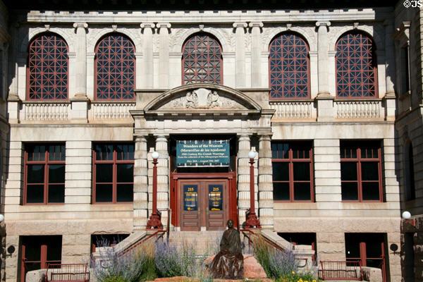 Entrance of Colorado Springs Pioneers Museum. Colorado Springs, CO.