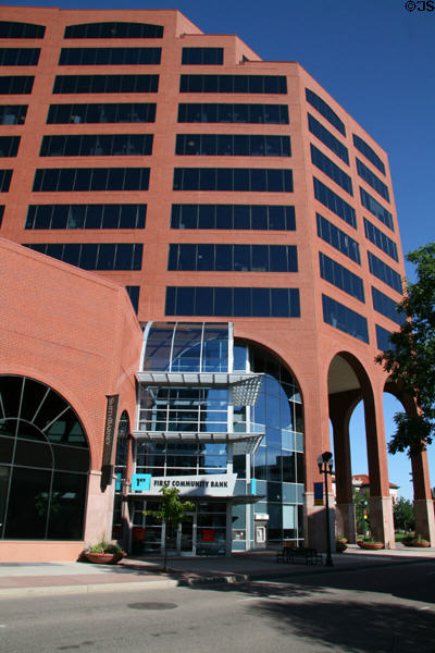 Facade of Plaza of the Rockies. Colorado Springs, CO.