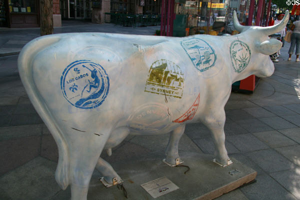 Cow Parade theme art Denver, Moo Mean the World To Us by Sean Griffin. Denver, CO.
