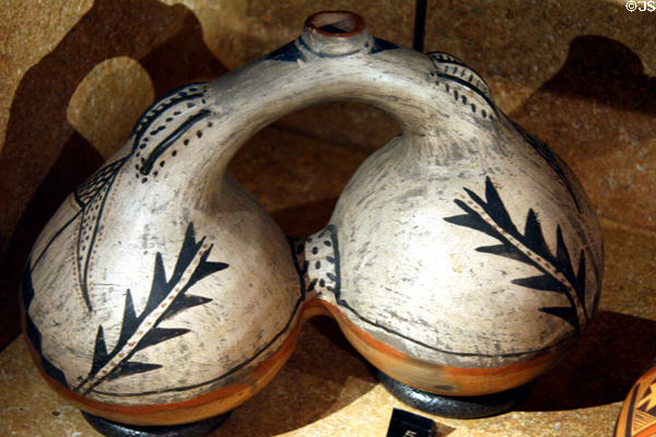 Pueblo ceramic black-on-white canteen (c1885) at Colorado History Museum. Denver, CO.