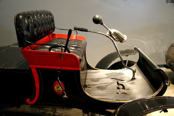 Curved dash profile of Oldsmobile Runabout Model 6C (1904) at Forney Museum. Denver, CO.