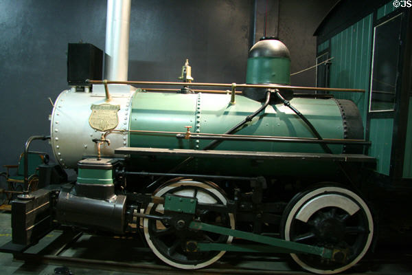 Forney Locomotive 040-T (1897) first used on elevated railways of New York & Chicago & then moved to mining operations around Denver, at Forney Museum. Denver, CO.