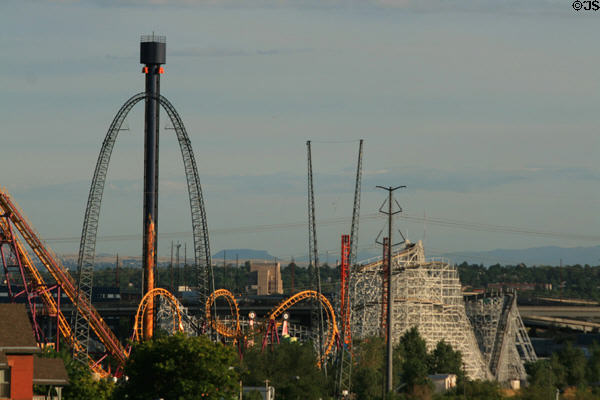 Rides of Six Flags Elitch Gardens. Denver, CO.