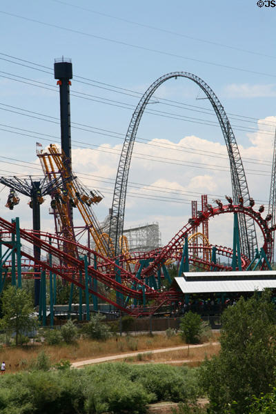 Rides of Six Flags Elitch Gardens. Denver, CO.