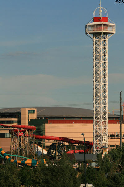 Tower of Six Flags Elitch Gardens. Denver, CO.