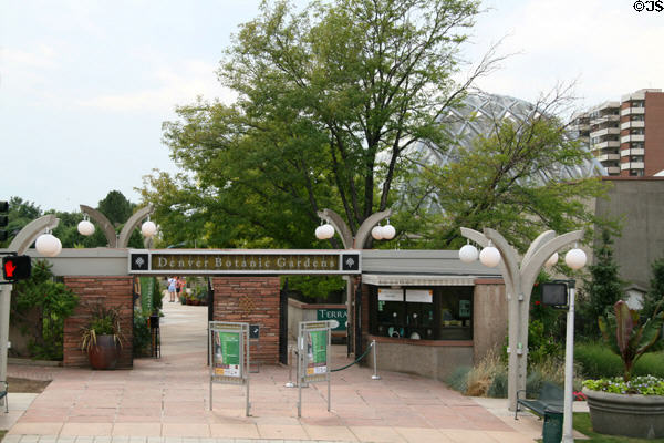 Entrance to Denver Botanic Gardens. Denver, CO.