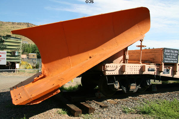 Chicago Burlington & Quincy snow plow (1929) at Colorado Railroad Museum. CO.
