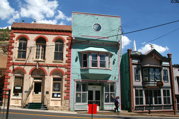 Heritage buildings on Gregory Street form front of casino. Black Hawk, CO.